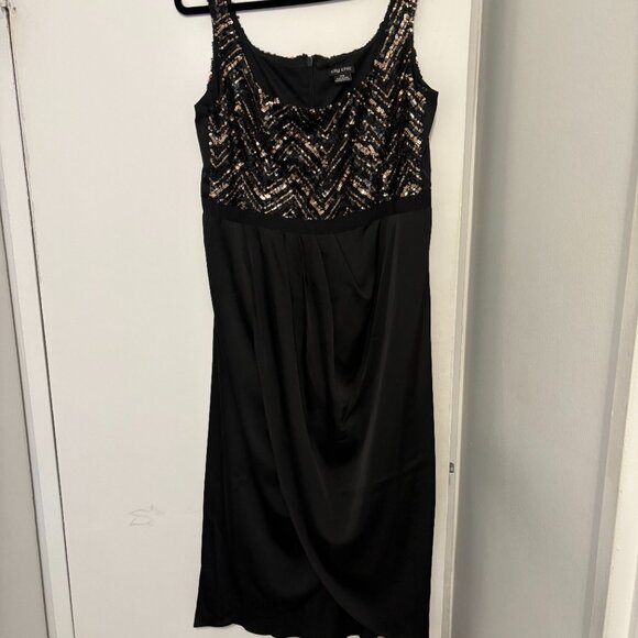 City Chic Sequin Bodice Dress - Bronze, Wedding Guest Dress - Picture 2 of 4